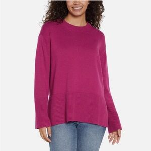 Gap Women's 100% Cotton Fuchsia Long Sleeve Knit Pullover Sweater Relaxed Size S